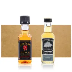 BBVINOS - Mix Miniatura Cutty Black & Jim Beam - Dorado