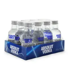 ABSOLUTE - 12 Miniaturas Vodka Absolut Blue Original (50 ml) - Turquesa