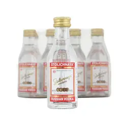 STOLICHNAYA - 12 Miniaturas Vodka Original, Pet (50 ml) - Turquesa