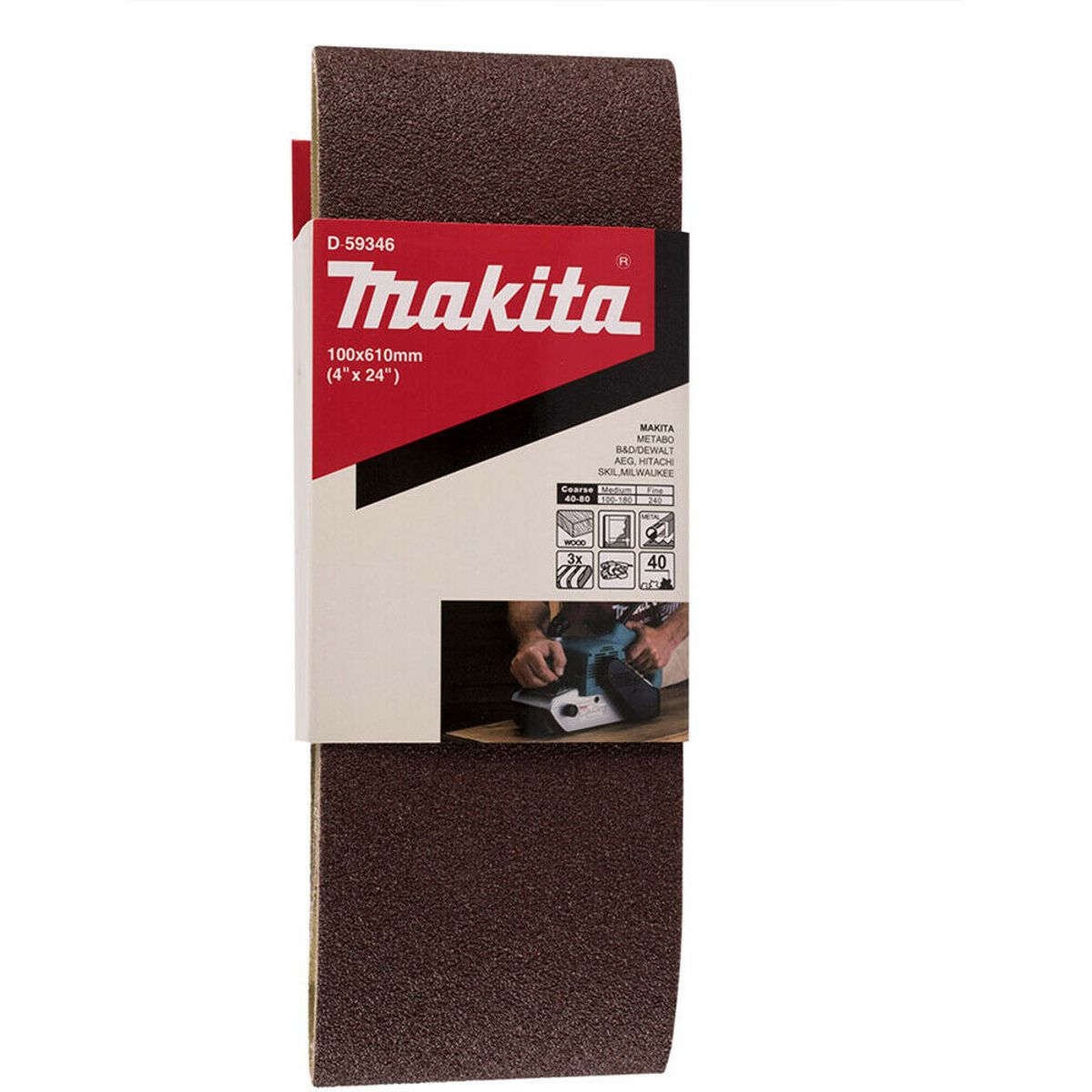 MAKITA - Lijas Banda (3un) 4x24'' 610x100mm Grano 40 Makita D-59346