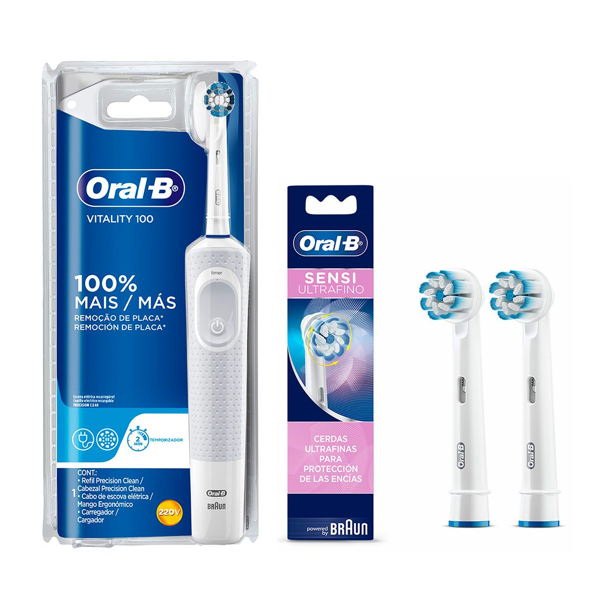 ORAL B - Pack Cepillo Eléctrico Oral-B Vitality+rept Sensitive 2ud
