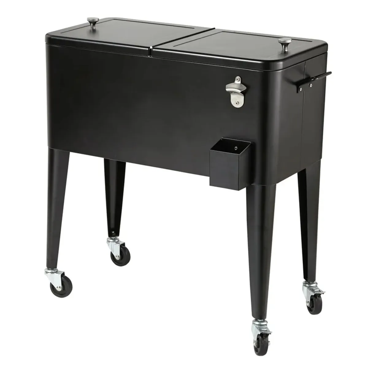 BOZZO - Cooler Retro Metálico Negro 60 Litros BOZZO