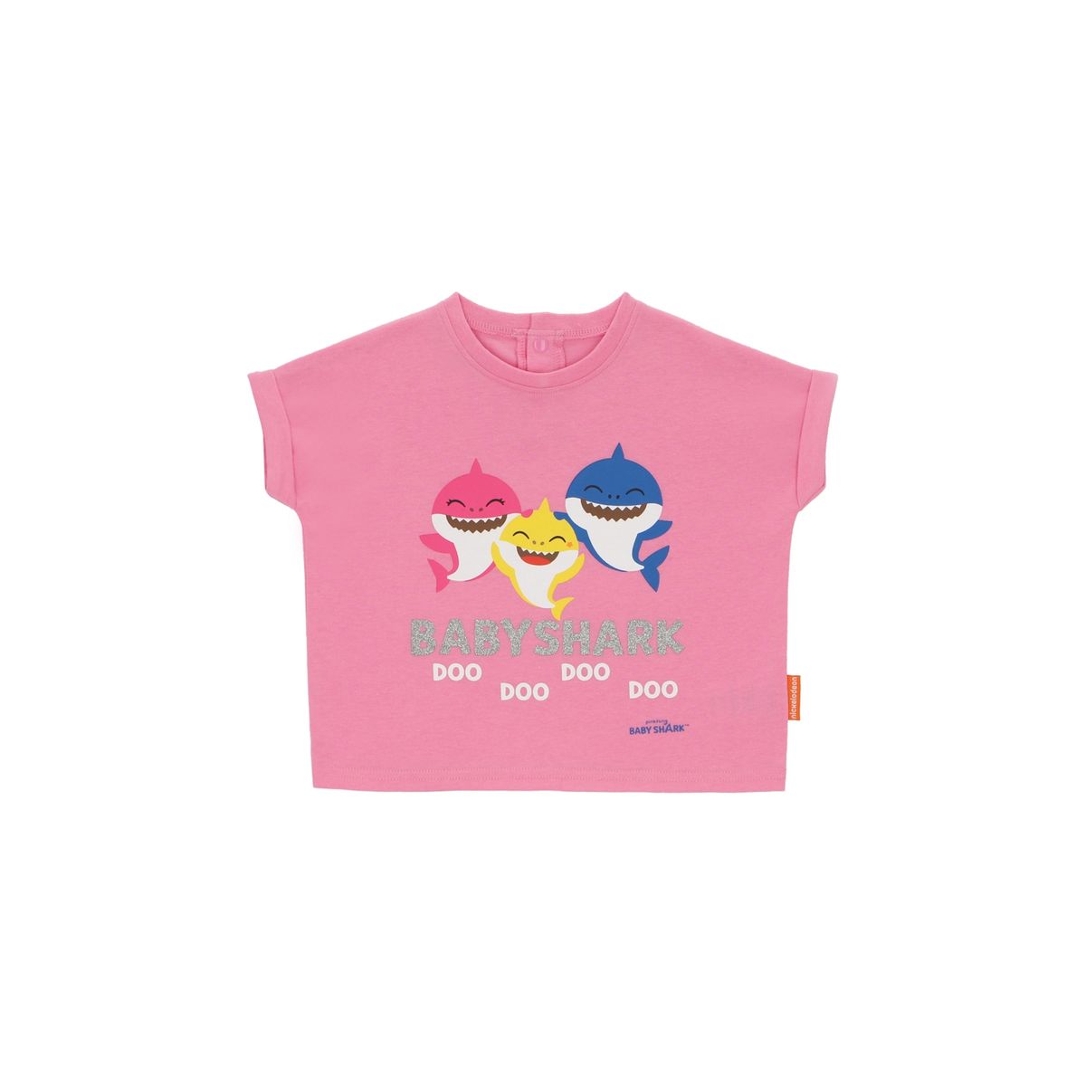 BABY SHARK - Polera Manga Corta Baby Shark Rosado