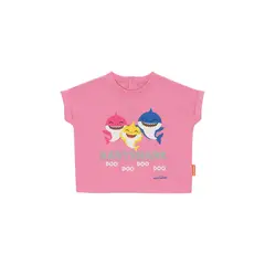 BABY SHARK - Polera Manga Corta Rosado