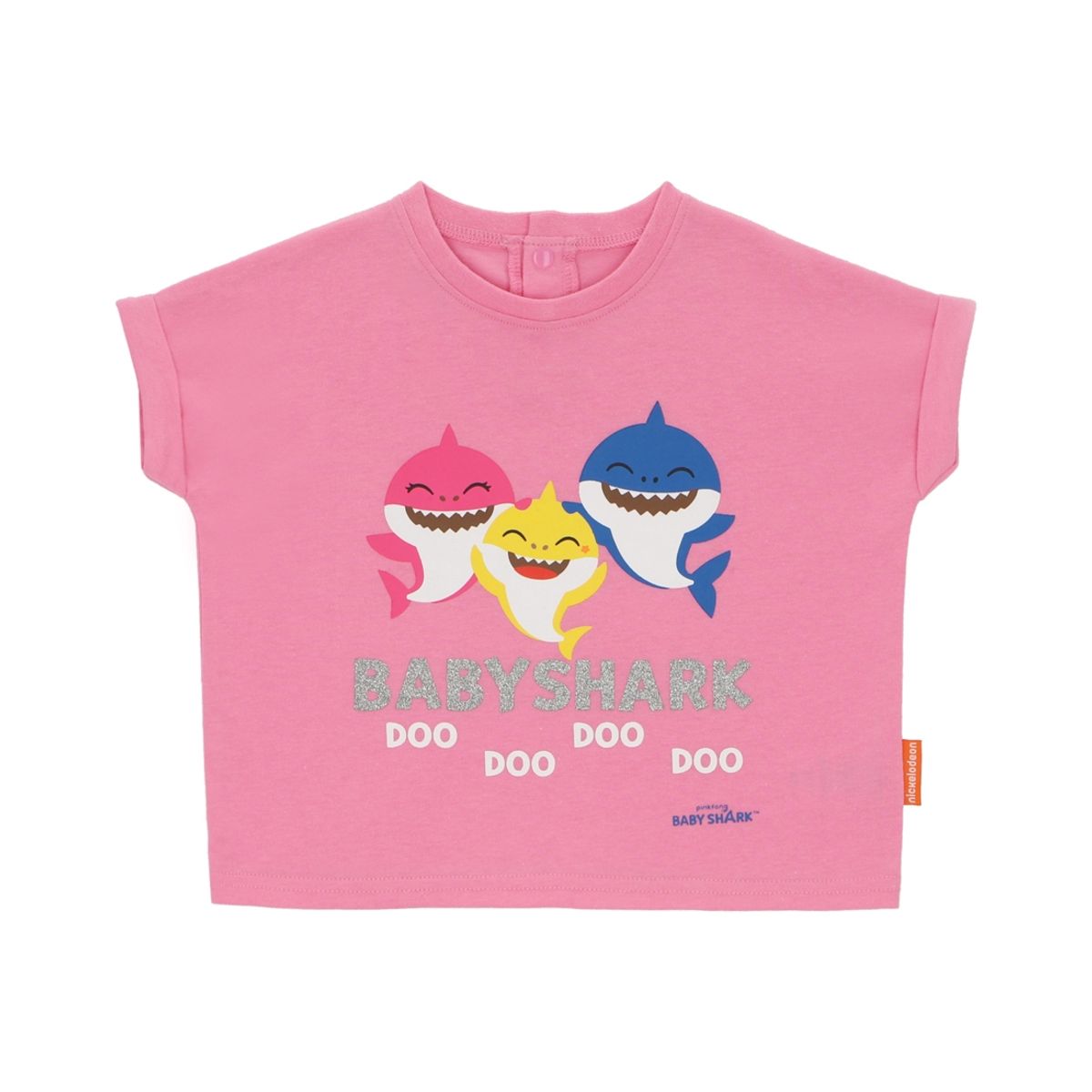 BABY SHARK - Polera Manga Corta Baby Shark Rosado