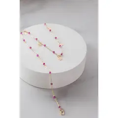 MODAS LILLO - Collar mujer oro 18k estrellas piedras rubíes Joyas