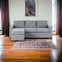 Seccional Multiposiciones Magic Tela Lino Gris