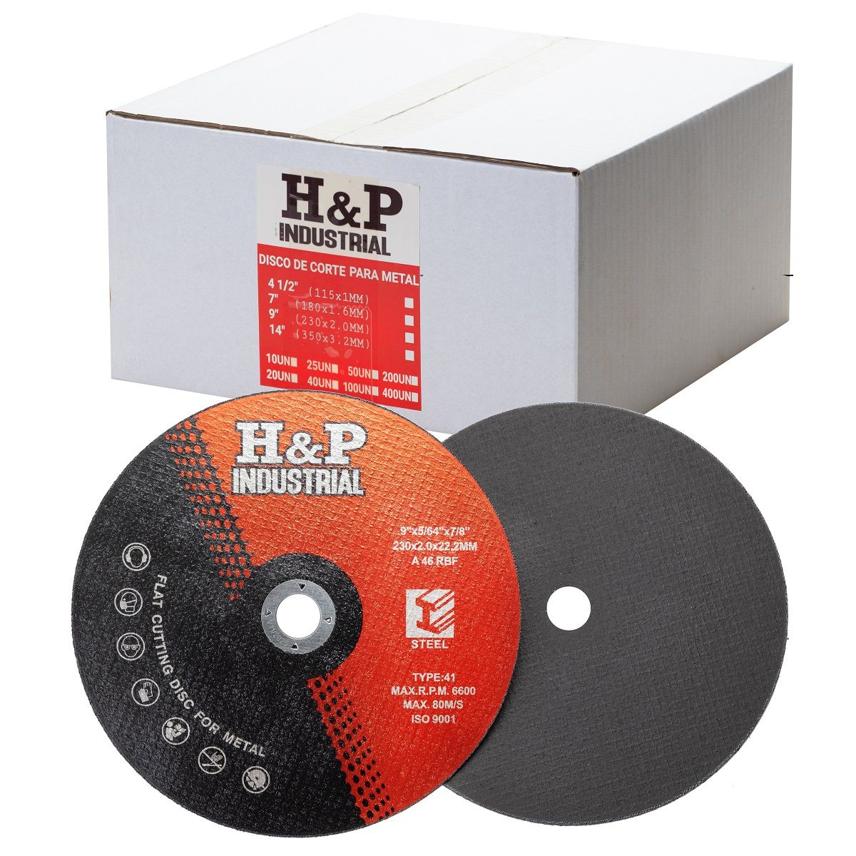 H AND P INDUSTRIAL SOLDADURAS - Disco De Corte H&P Industrial 9" 50 Unidades
