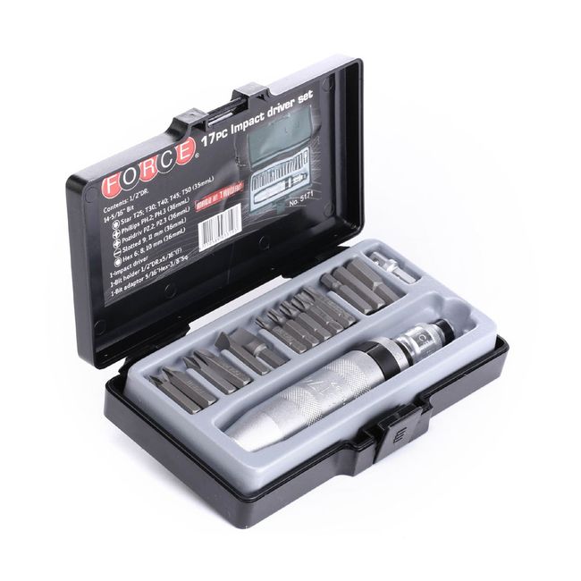 FORCE - Juego de Destornilladores de Impacto Force - 17 Piezas