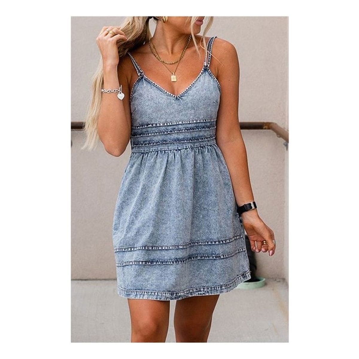 MALCREADO34401 - Vestido Denim Palermo INDAH