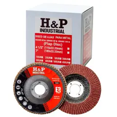 H AND P INDUSTRIAL SOLDADURAS - Disco De Lija Traslapado H&P 4 1/2" Grano 60 10Unidades