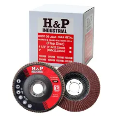 H AND P INDUSTRIAL SOLDADURAS - Disco De Lija Traslapado H&P 4 1/2" Grano 80 10Unidades