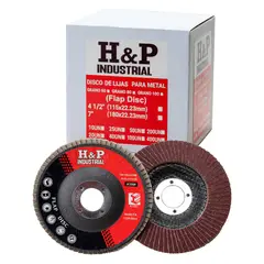 H AND P INDUSTRIAL SOLDADURAS - Disco De Lija Traslapado H&P 4 1/2" Grano 100 10Unidades