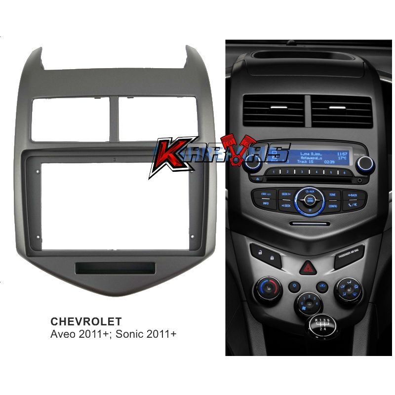 GENERICO - Bisel Radio Pantalla Chevrolet Sonic 2011 - 2013 9pul Karvas