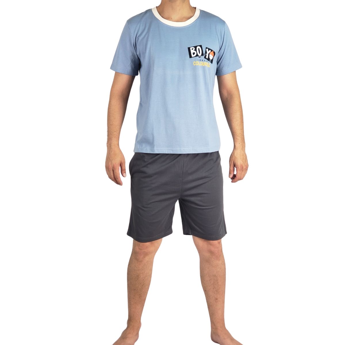 LOOK SHOP - Pijama Hombre. Delgado. Short Y Polera. Boy 1704
