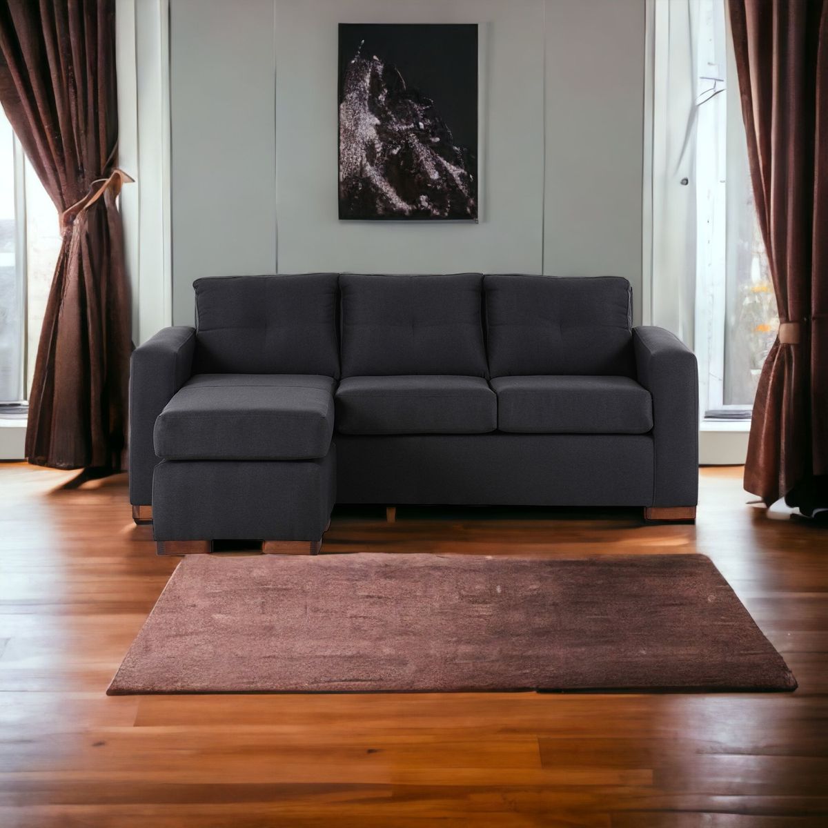 MUEBLES AMERICA - Seccional Multiposiciones Magic Tela Lino Marengo