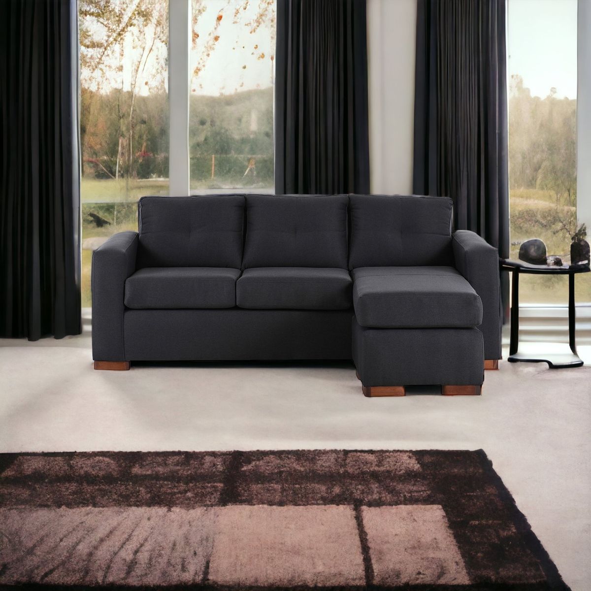 MUEBLES AMERICA - Seccional Multiposiciones Magic Tela Lino Marengo