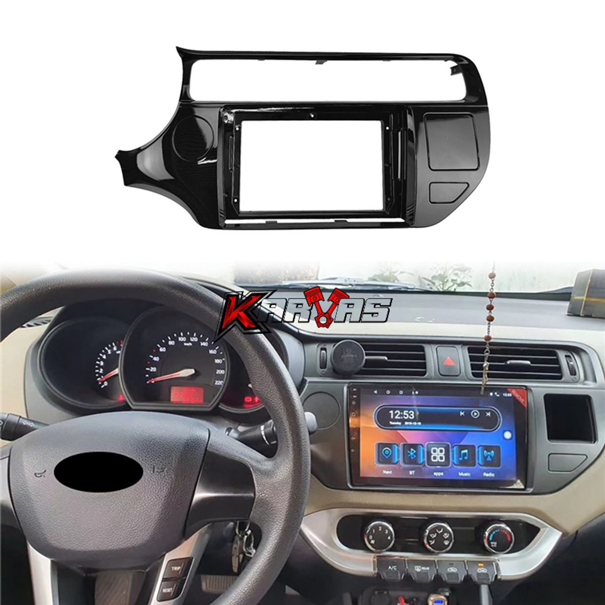 GENERICO - Bisel Radio Pantalla Kia Rio 2015-2018 9pul Auto Karvas