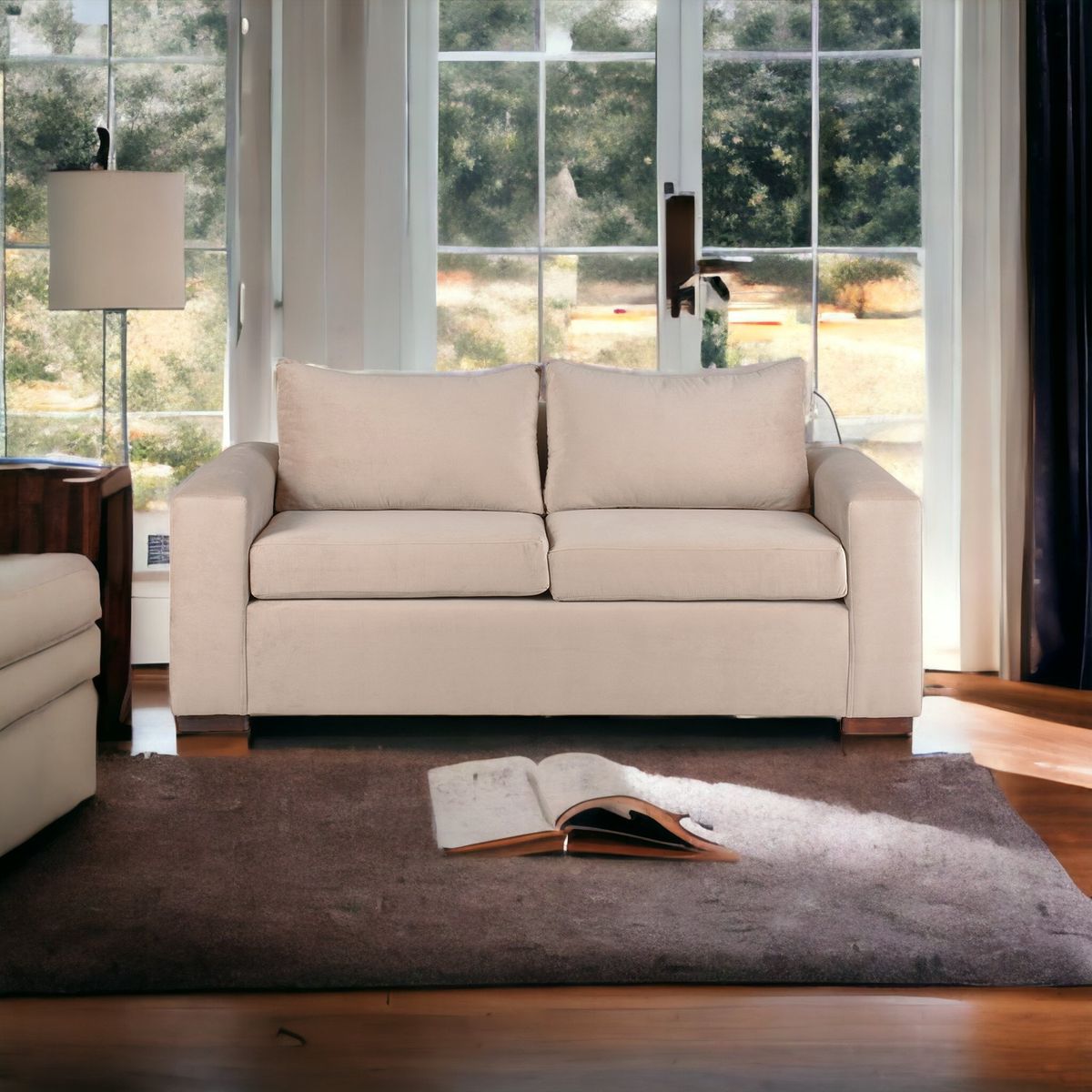 MUEBLES AMERICA - Sofá Neo 3 Cuerpos Tela Felpa Beige