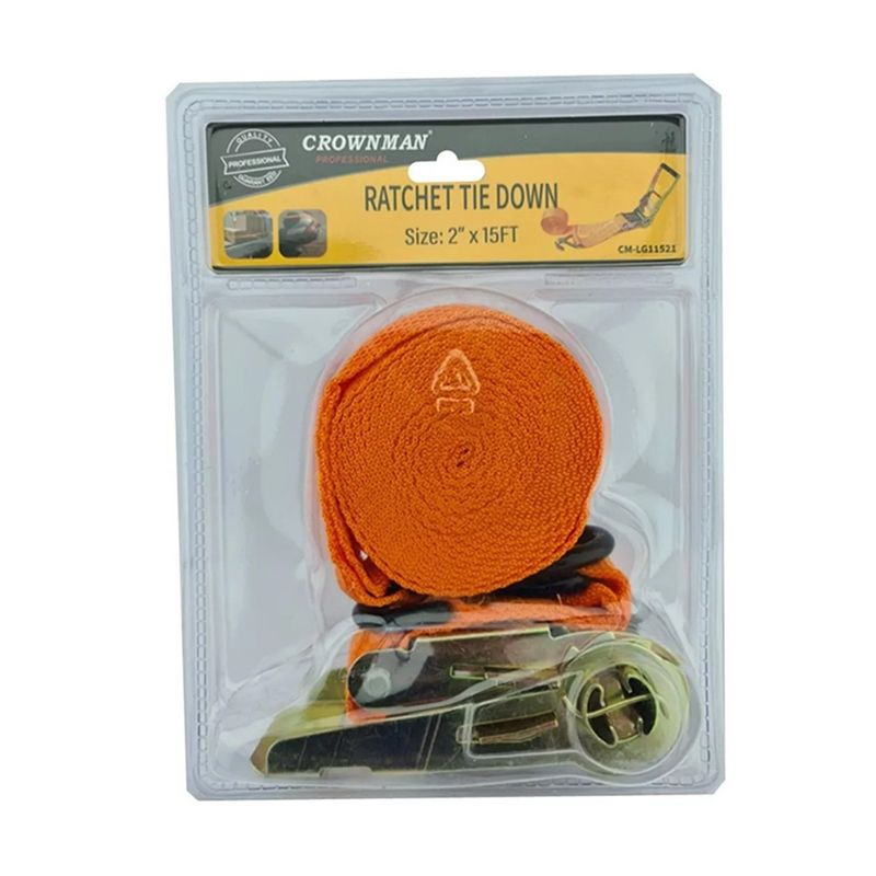 GENERICO - Eslinga Cinta Amarre Con Ratchet 2 Pulgada X 15 Ft Crownman