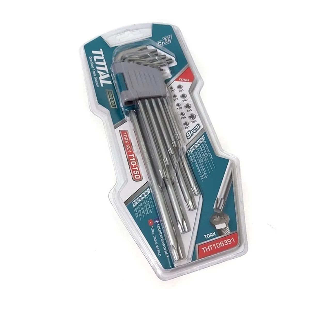 TOTAL TOOLS - Juego Llaves Allen Estrella Torx 9 Piezas