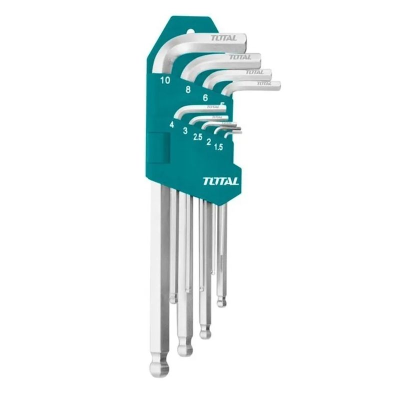 TOTAL TOOLS - Set Juego De Llaves Medianas Allen Hexagonal 9 Piezas