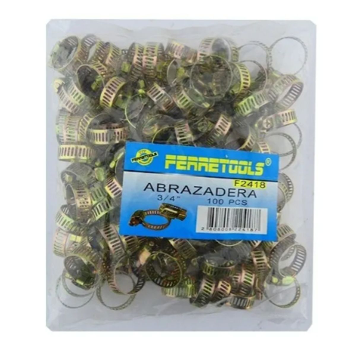 GENERICO - Set Abrazaderas 3/4 Metalicas Manguera Jardin - 100 Unidades