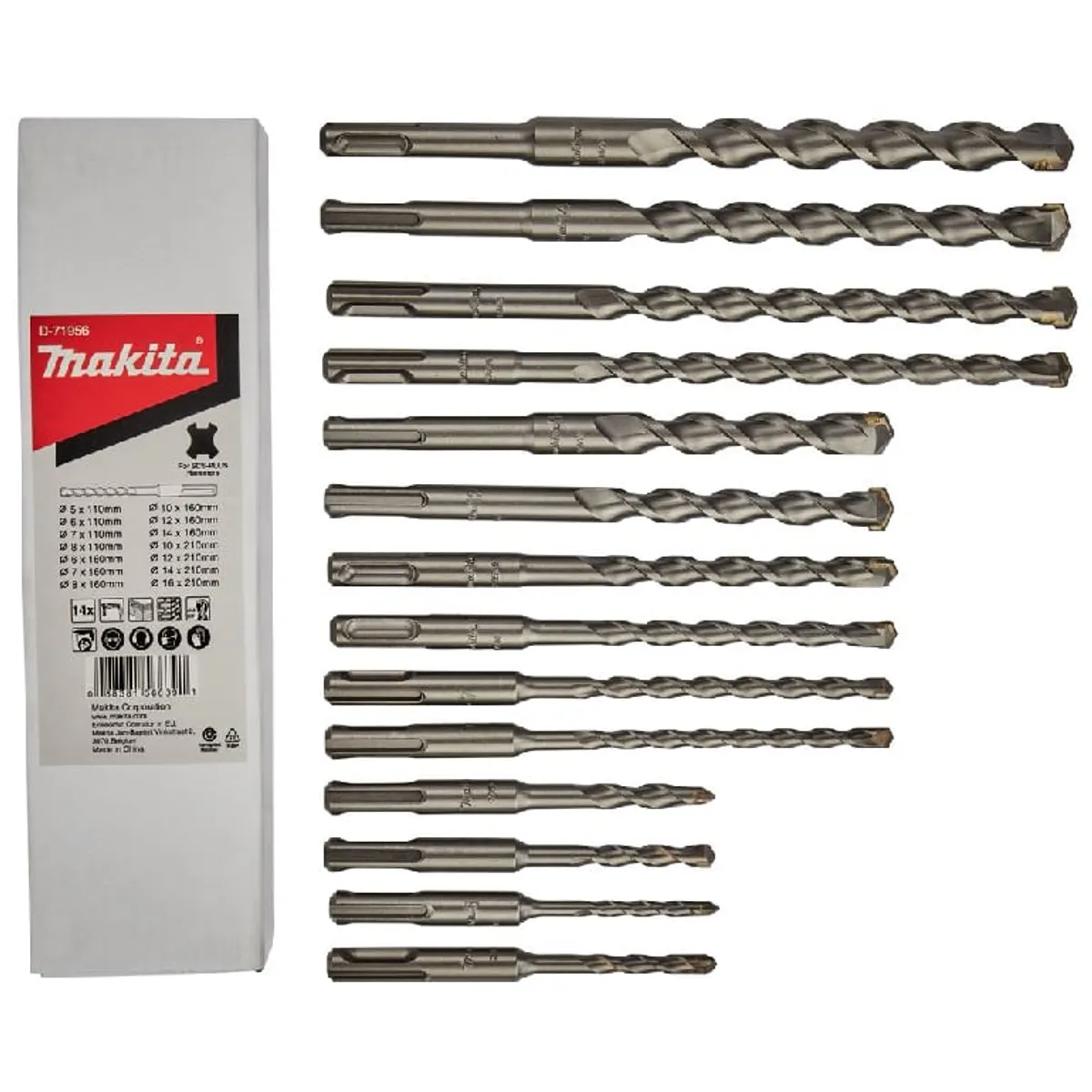 MAKITA - Set Brocas Sds Plus 14 Piezas Makita D-71956