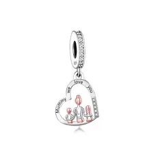 TRENDY CHARMS - Charm Te Amamos Mamá, Plata 925