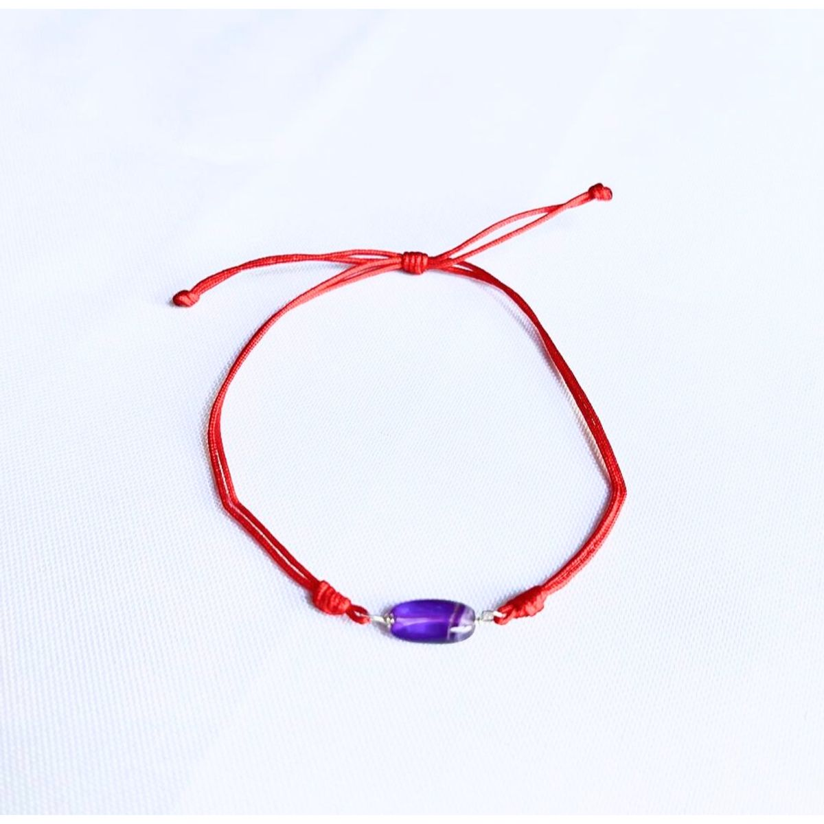 GENERICO - Pulsera Hilo Rojo Piedra Amatista