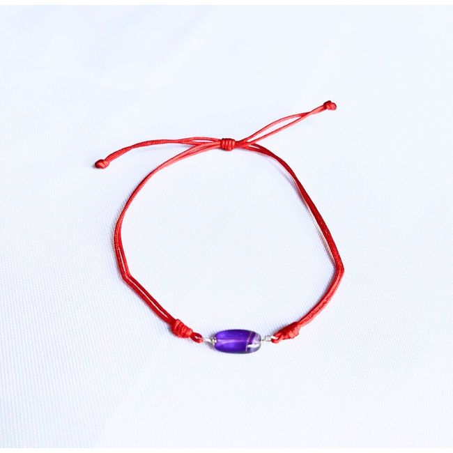 GENERICO - Pulsera Hilo Rojo Piedra Amatista