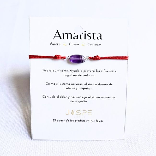 GENERICO - Pulsera Hilo Rojo Piedra Amatista