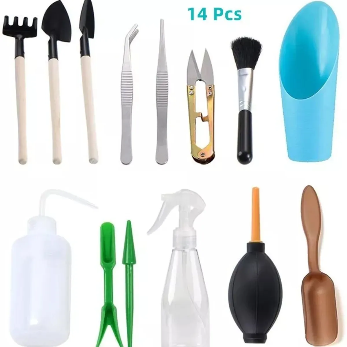 KUANGYE - Set Herramientas De Jardineria Suculentas 14 Accesorios