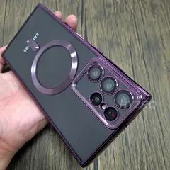 GENERICO - Funda Transparente De Lujo Con Magfase Para S22 Ultra morado