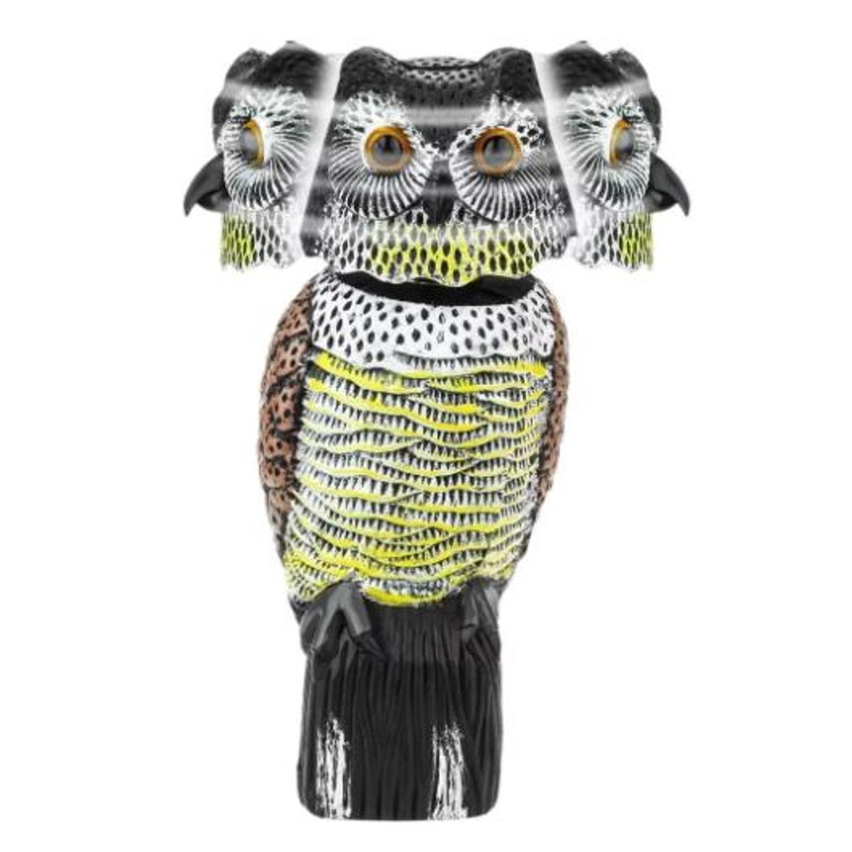 KUANGYE - Búho Sonoro Repelente Palomas Realista Espantapájaros