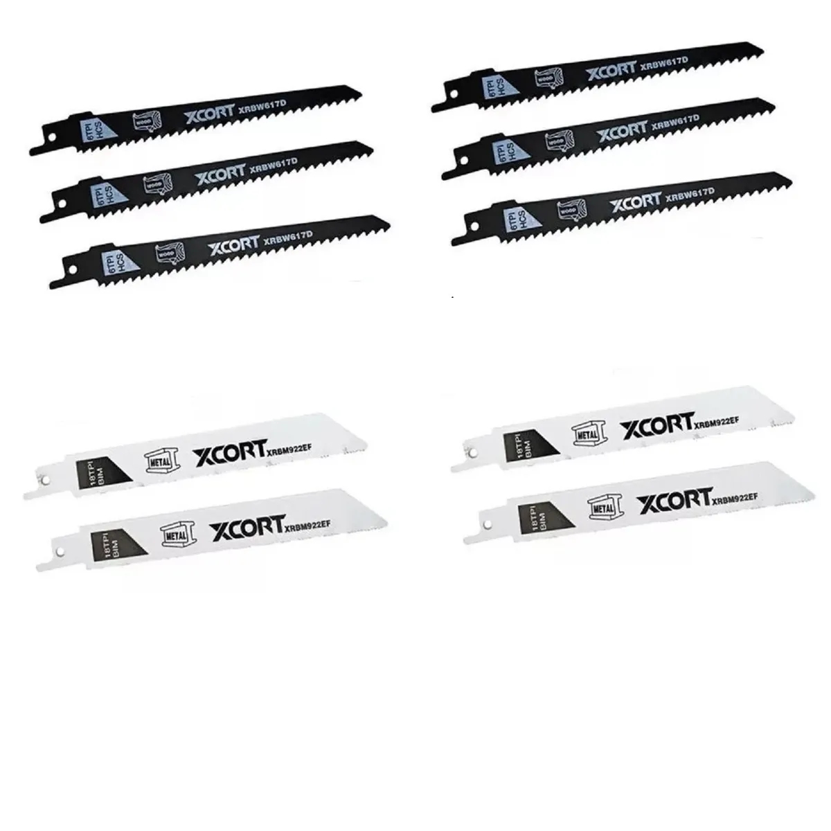XCORT - Set 10 Hojas Xcort Para Sierra Sable (6 Madera Y 4 Metal)