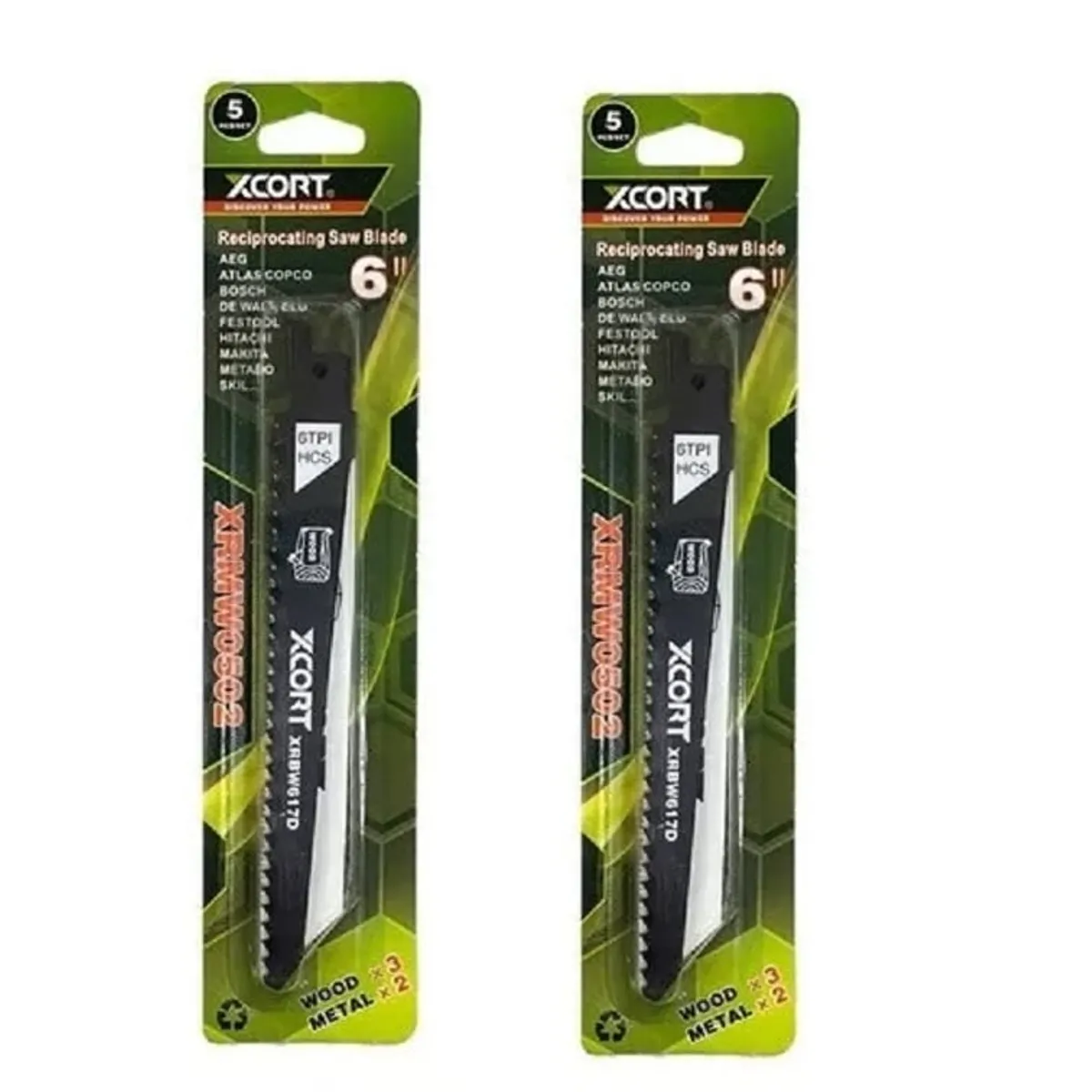 XCORT - Set 10 Hojas Xcort Para Sierra Sable (6 Madera Y 4 Metal)