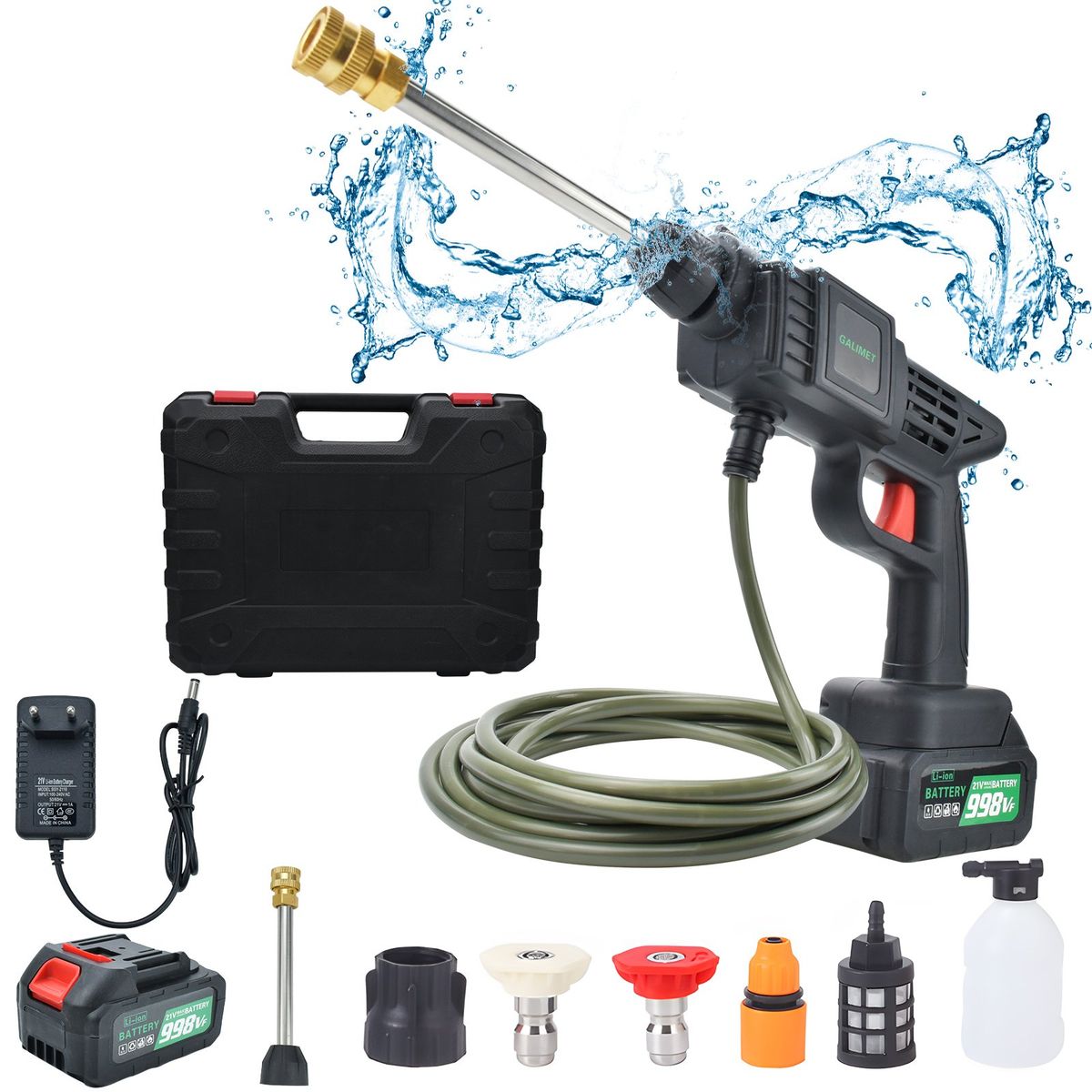 AIZO - Pistola Lavado Hidro Lavadora Inalámbrica Alta Presión