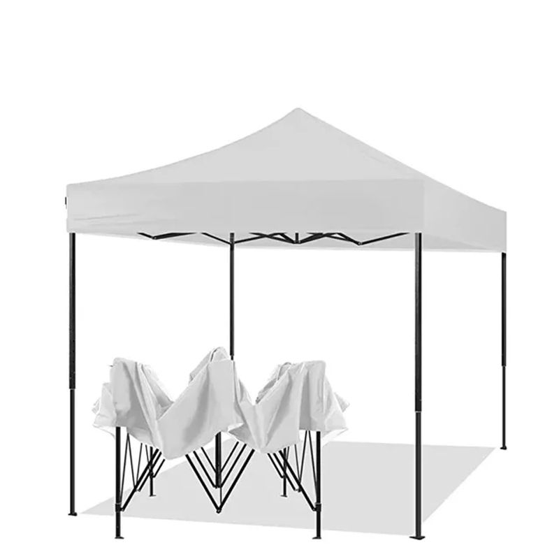 GENERICO - Toldo Plegable 3x3 mts lona Oxford  600D Blanco Con Filtro UV