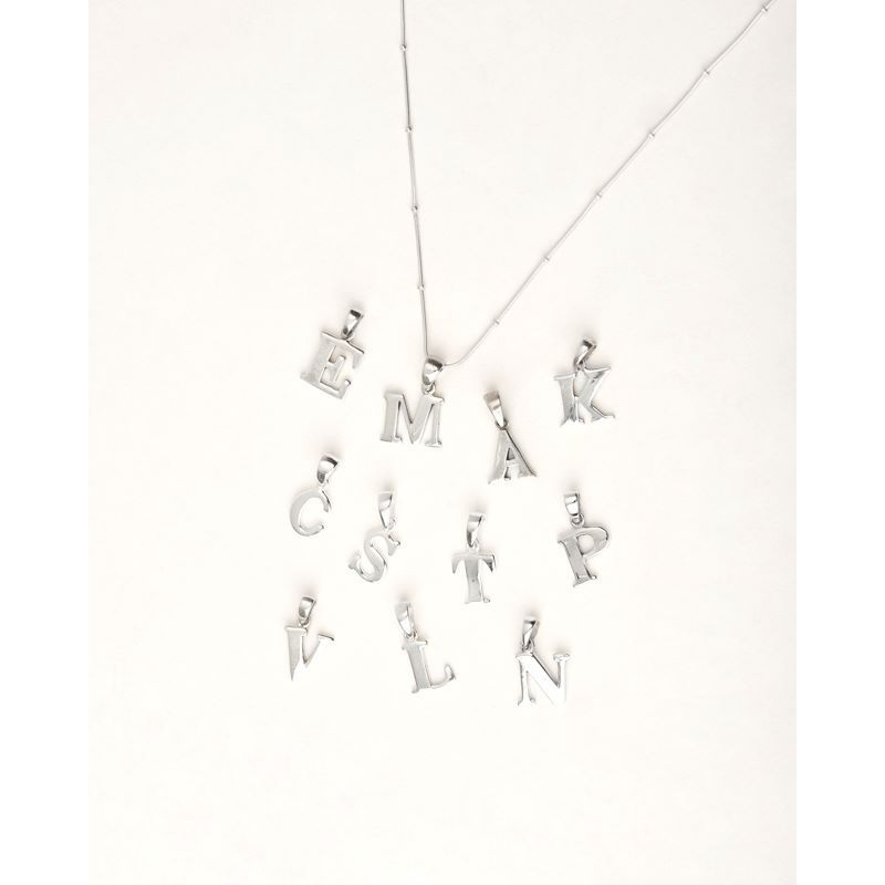 GENERICO - Collar Plata Mujer Para Regalo Inicial Letra V - Cantarina Joyas