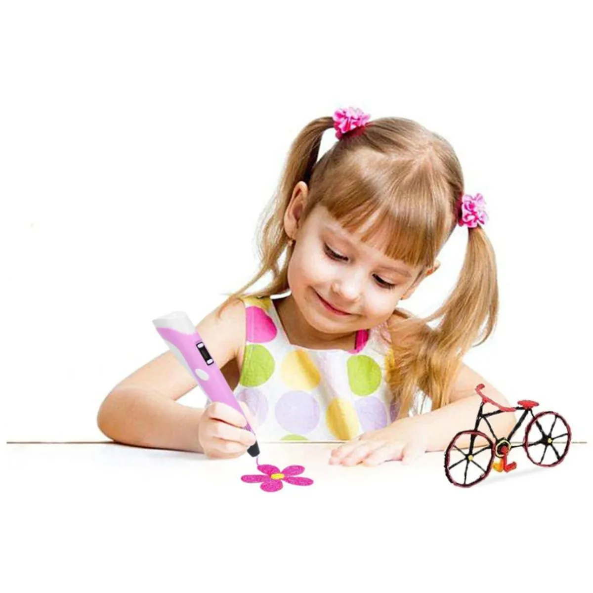 GENERICO - Lapiz Impresora 3D Amarillo con 3 Filamentos