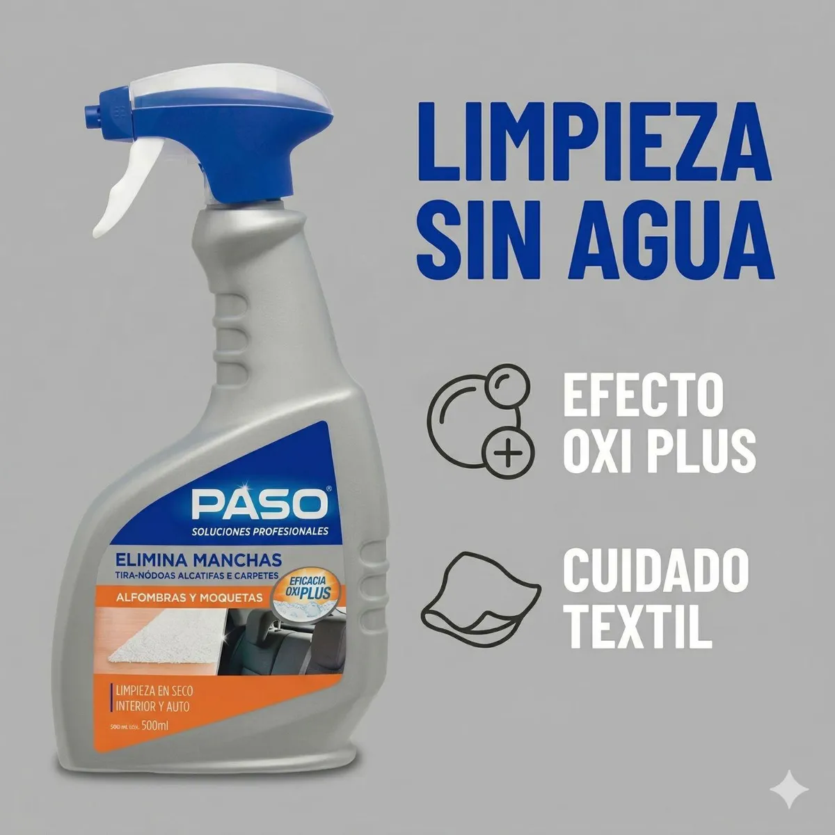 PASO - Quita Mancha Alfombras Y Tapices Paso Limpieza En Seco 500ml