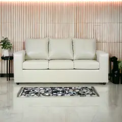 MUEBLES AMERICA - Sofá Emilia 3 Cuerpos Pu Beige