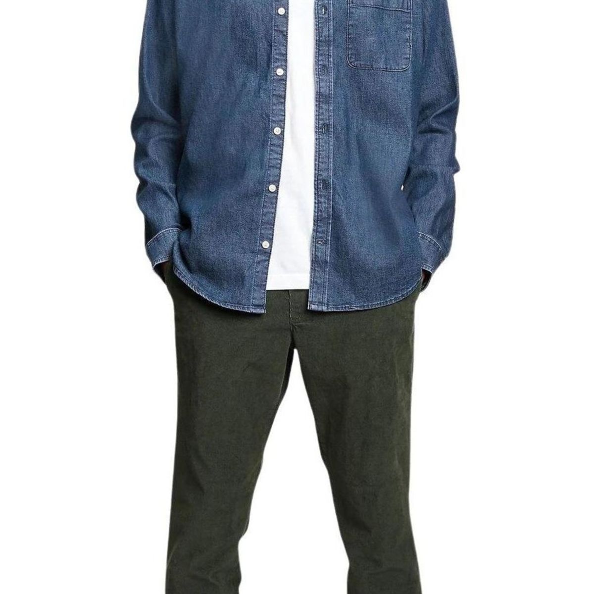 GAP - Camisa Jeans Light Indigo Azul GAP