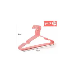 GENERICO - Set 20 Unidades Ganchos Colgadores De Ropa Rosa