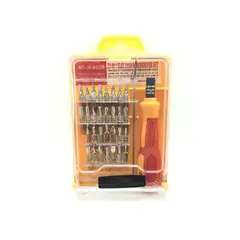 GENERICO - Kit de Destornilladores metalicos con mango de color naranja