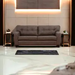 MUEBLES AMERICA - Sofá Berlín 3 Cuerpos Cuero Auris Café