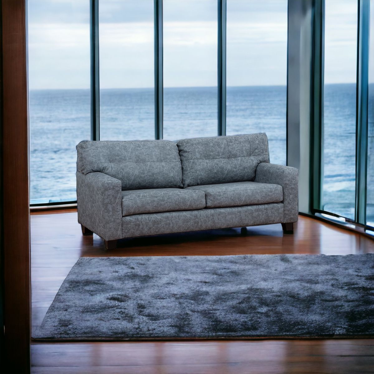 MUEBLES AMERICA - Sofá Berlín 3 Cuerpos Cuero Auris Gris