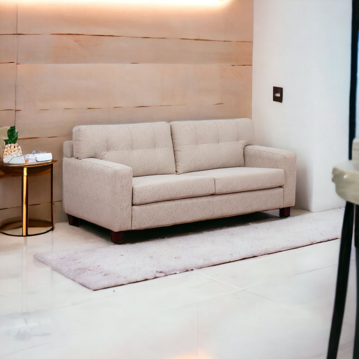 MUEBLES AMERICA - Sofá Berlín 3 Cuerpos Lino Beige