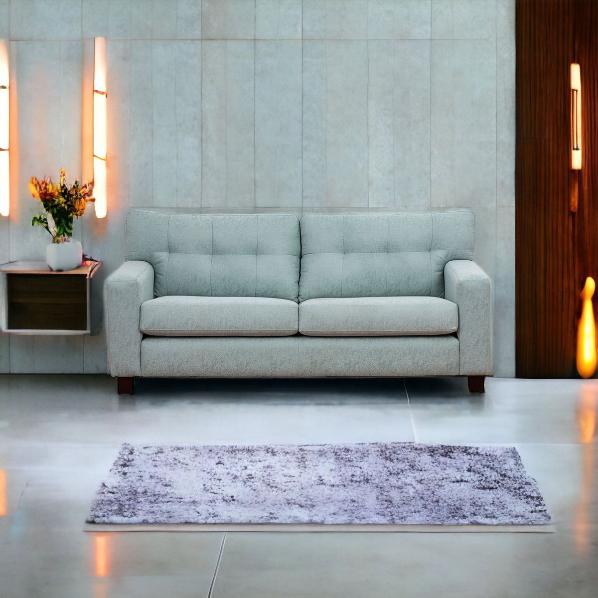 MUEBLES AMERICA - Sofá Berlín 3 Cuerpos Lino Verde Claro